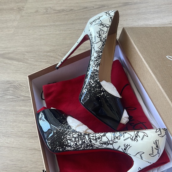Christian Louboutin’s Black / white / red - size 37.5 - Picture 5 of 16